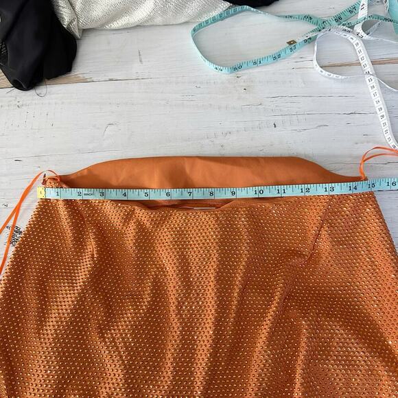 CULT GAIA Dari Metallic Cutout Column Gown Size Medium Cinder - Picture 12 of 12